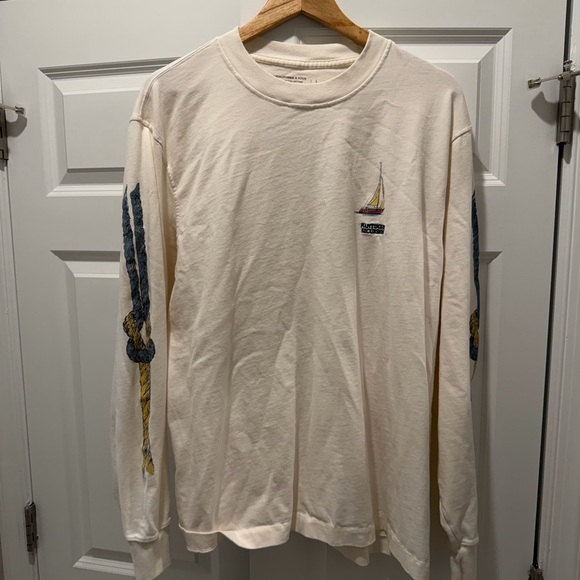 Abercrombie & Fitch Other - Abercrombie & Fitch Cream Long-Sleeve Tee with Nantucket Embroidery